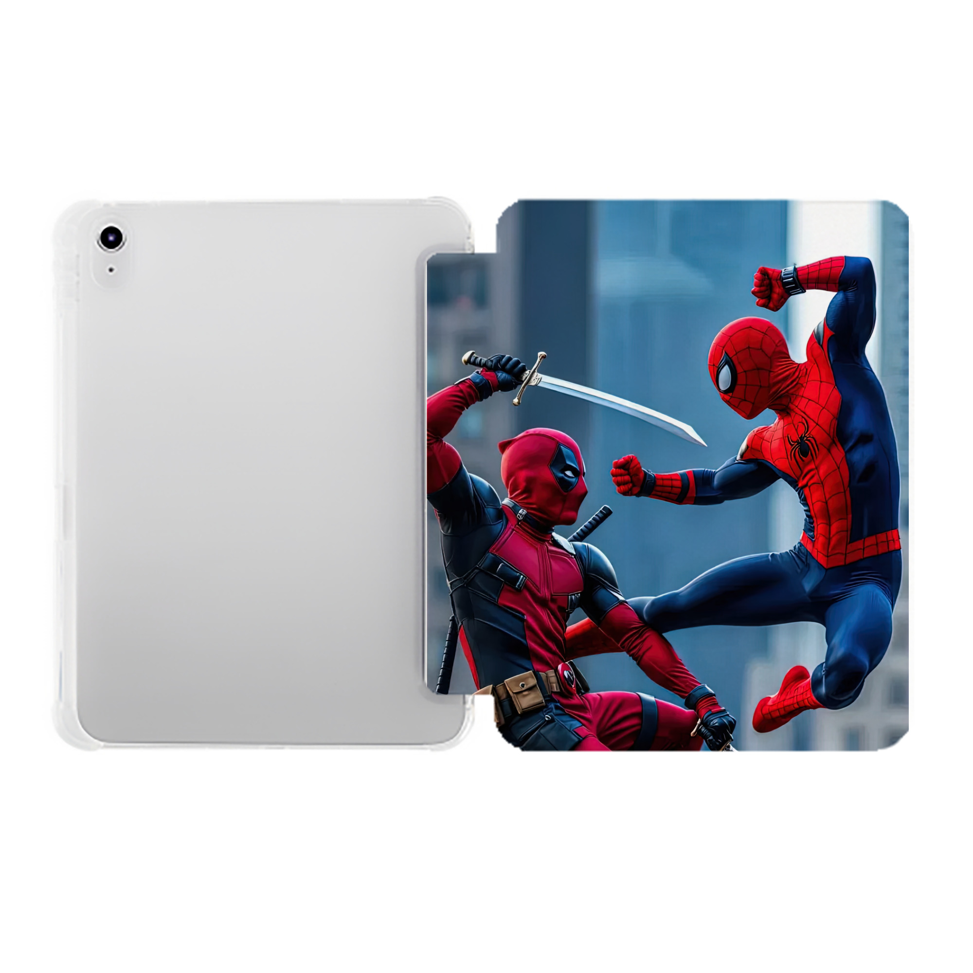 （画像用） Spider Man スパイダーマン IPad ケース ペン収納付き 三つ折りスタンド PUレザー×シリコン 対応機種9.5/10.5/10.9インチ
